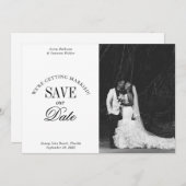 Black and White Elegant Save the Date Card (Vorne/Hinten)