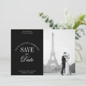 Black and White Elegant Save the Date Card (Stehend Vorderseite)