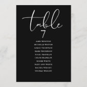 Black And White Elegant Seating Plan Table Number Einladung (Rückseite)
