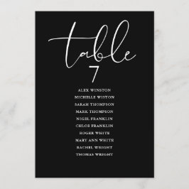 Black And White Elegant Seating Plan Table Number Einladung