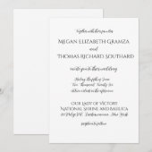 Black and White Elegant Simplicity Wedding Invite Einladung (Vorne/Hinten)