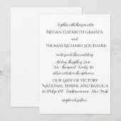Black and White Elegant Simplicity Wedding Invite Einladung (Vorne/Hinten)