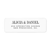 Black and white elegant wedding return address (Vorne)