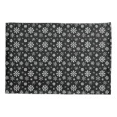 Black And White Elegant Winter Snowflake Pattern Kissenbezug (Rückseite-Links)