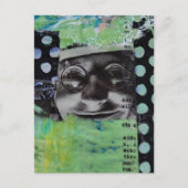 Black and White Face Postkarte (Vorderseite)