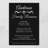 Black and White Family Reunion Elegant Script Inv Einladung (Vorderseite)