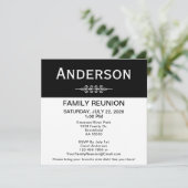 Black and White Family Reunion Square Simple Einladung (Stehend Vorderseite)