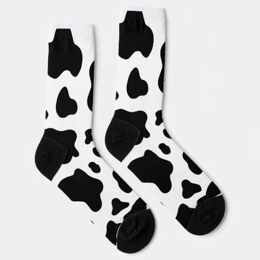 Black and white Faux Cowhide  Socken (Rechts)