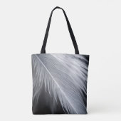 Black and White Feather Design Tote Bag Tasche (Rückseite)