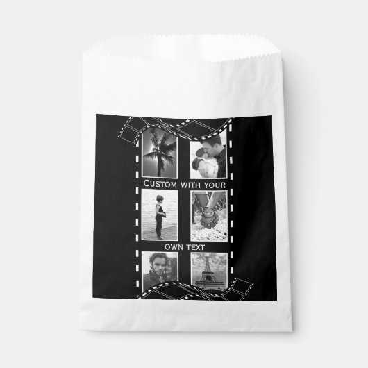 Black and White Film Reel Custom Photo Geschenktütchen (Vorderseite)