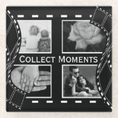 Black and White Film Reel Custom Photo Glasuntersetzer (Vorderseite)
