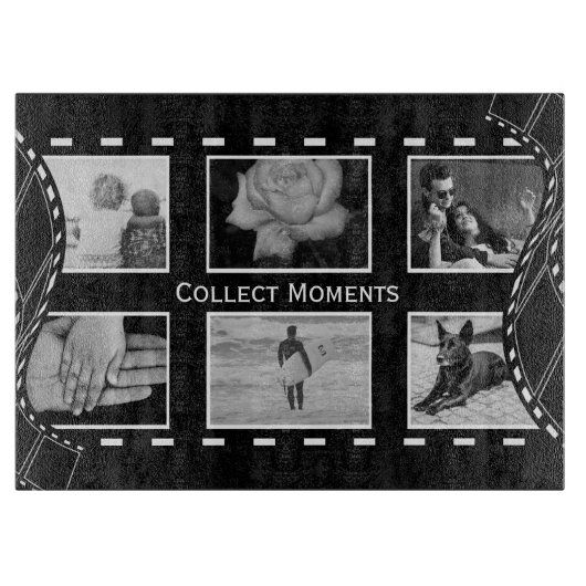 Black and White Film Reel Custom Photo Schneidebrett (Vorderseite)