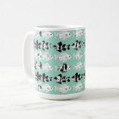 Black and white fish on teal background  kaffeetasse (Vorderseite Links)