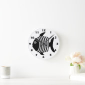 Black And White Fish Runde Wanduhr (Zuhause)