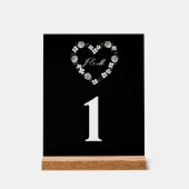  Black and White Floral Heart Acrylic Wedding Acrylschild (Vorderseite)