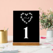  Black and White Floral Heart Acrylic Wedding Acrylschild (Hochzeit)