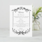 Black and White Floral Line Art Einladung (Stehend Vorderseite)