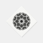 Black and white floral mandala serviette (Ecke)