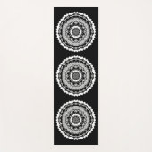 Black And White Floral Mandala Yoga Mat Yogamatte (Vorderseite)