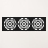 Black And White Floral Mandala Yoga Mat Yogamatte (Vorderseite (Horizontal))