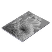 Black and White Floral Photo Spiral Notebook Notizblock (Linke Seite)
