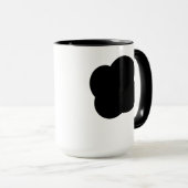 Black and White Floral Two-Tone Mug Tasse (VorderseiteRechts)