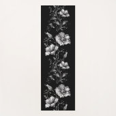 Black and White Floral Yoga Mat Yogamatte (Vorderseite)