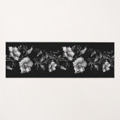 Black and White Floral Yoga Mat Yogamatte (Vorderseite (Horizontal))