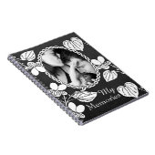 Black and White Flower Custom Photo Elegant Notizblock (Rechte Seite)