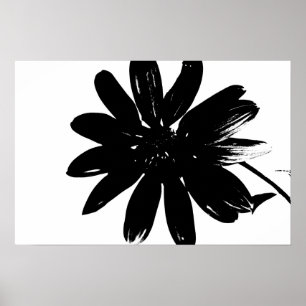 Black and White Flower Poster