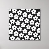 Black and White Flower Y2K Pattern Leinwanddruck (Vorderseite)