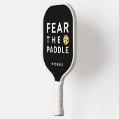 Black and White Fun Fear The  Pickleball Schläger (Links)
