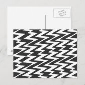 Black and White Funky Zigzag Zickzack Postkarte (Vorne/Hinten)