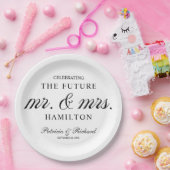 Black and White Future Mr. und Mrs. Engagement Par Pappteller (Party)