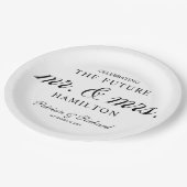 Black and White Future Mr. und Mrs. Engagement Par Pappteller (Schrägansicht)