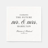 Black and White Future Mr. und Mrs. Engagement Par Serviette (Vorderseite)