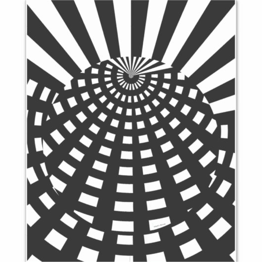 Black and White Geo Orb Aufkleber (Vorderseite)