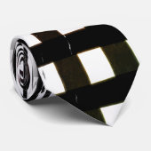 Black and White Geometric Abstract Glitch  Krawatte (Gerollt)