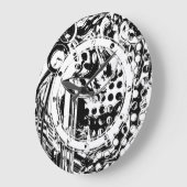 Black And White Geometric Art 20 Große Wanduhr (Winkel)