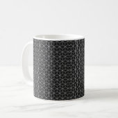  Black and White Geometric Cube Pattern Kaffeetasse (Vorderseite Links)