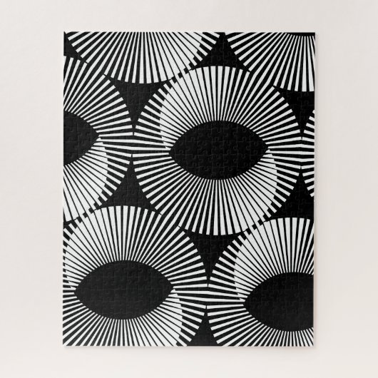 Black and White Geometric Domino Illusion Puzzle (Vertikal)