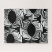 Black and White Geometric Domino Illusion Puzzle (Horizontal)