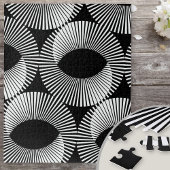 Black and White Geometric Domino Illusion Puzzle