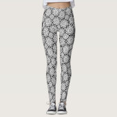 Black and White Geometric Grid Leggings - Moroccan (Vorderseite)