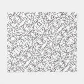 Black And White Geometric-Modern Minimalist Fleecedecke (Vorderseite (Horizontal))