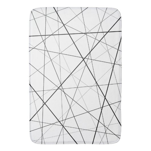 Black and white geometric pattern badematte (Vorderseite Vertikal)
