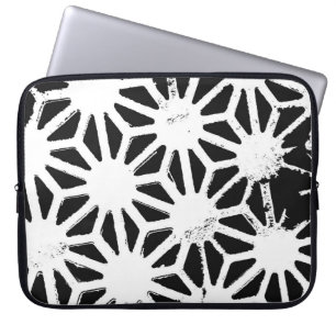 Black and white geometric pattern laptopschutzhülle