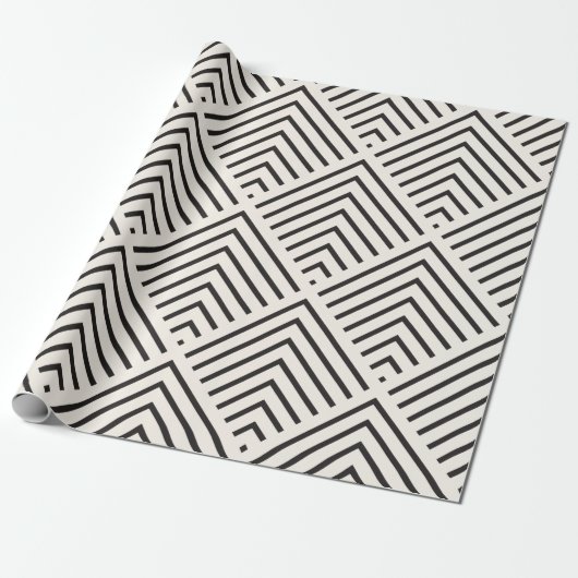 Black and white geometric pattern with overlapping geschenkpapier (Ungerollt)