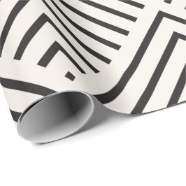Black and white geometric pattern with overlapping geschenkpapier