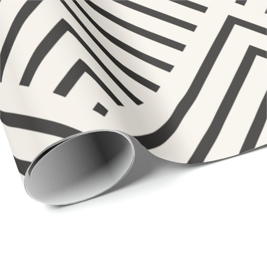Black and white geometric pattern with overlapping geschenkpapier